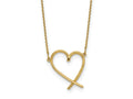 FJC Finejewelers 14 kt Yellow Gold Cable Polished Open Heart with Necklace 18 Inches x 16 mm