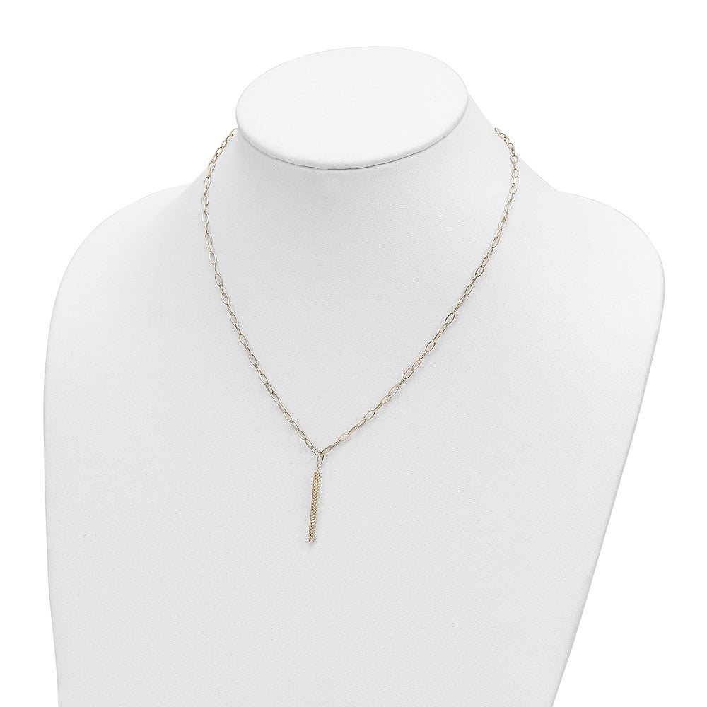 FJC Finejewelers 14 kt Yellow Gold Open Link Oval Link Bright Cut Bar Necklace 18 Inches x 2.5 mm