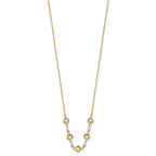 FJC Finejewelers 14 kt Two Tone Gold Two Tone 2 in Ext Love Knots Bright Cut Bead Necklace 18 Inches x 63 mm