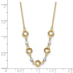 FJC Finejewelers 14 kt Two Tone Gold Two Tone 2 in Ext Love Knots Bright Cut Bead Necklace 18 Inches x 63 mm
