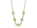 FJC Finejewelers 14 kt Two Tone Gold Two Tone 2 in Ext Love Knots Bright Cut Bead Necklace 18 Inches x 63 mm