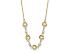 FJC Finejewelers 14 kt Two Tone Gold Two Tone 2 in Ext Love Knots Bright Cut Bead Necklace 18 Inches x 63 mm