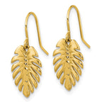 FJC Finejewelers 14 kt Yellow Gold Polished Palm Leaf Dangle Earrings 24 x 11 mm