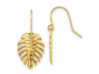 FJC Finejewelers 14 kt Yellow Gold Polished Palm Leaf Dangle Earrings 24 x 11 mm
