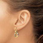 FJC Finejewelers 14 kt Two Tone Gold Polished Intertwined Circles Post Dangle Earrings 25 x 12 mm