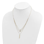 FJC Finejewelers 14 kt Yellow Gold Fancy Three Layer Bright Cut Bead/Star/Bar Necklace 18 Inches x 2 mm