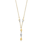 FJC Finejewelers 14 kt Two Tone Gold Polished Fancy Y Drop Necklace 17 Inches x 5 mm