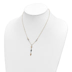 FJC Finejewelers 14 kt Two Tone Gold Polished Fancy Y Drop Necklace 17 Inches x 5 mm
