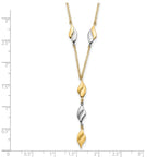 FJC Finejewelers 14 kt Two Tone Gold Polished Fancy Y Drop Necklace 17 Inches x 5 mm