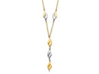 FJC Finejewelers 14 kt Two Tone Gold Polished Fancy Y Drop Necklace 17 Inches x 5 mm