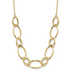 FJC Finejewelers 14 kt Yellow Gold Fancy Polished Bright Cut Oval Link Necklace 18 Inches x 8.13 mm