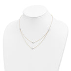 FJC Finejewelers 14 kt Two Tone Gold Cable Polished Discs Double Necklace 17 Inches x 1.2 mm