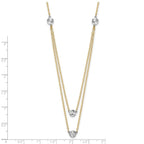 FJC Finejewelers 14 kt Two Tone Gold Cable Polished Discs Double Necklace 17 Inches x 1.2 mm