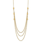 FJC Finejewelers 14 kt Yellow Gold Triple Layer Polished Circles Fancy Necklace 18 Inches x 1 mm