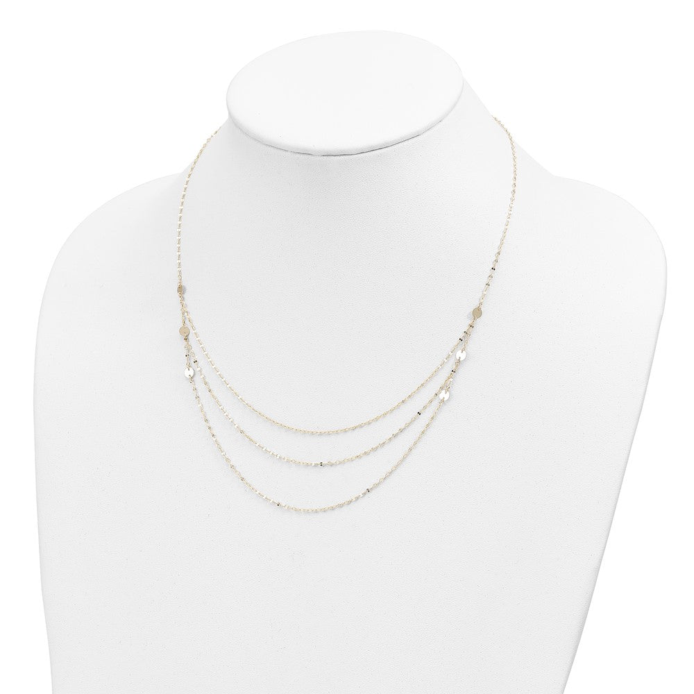 FJC Finejewelers 14 kt Yellow Gold Triple Layer Polished Circles Fancy Necklace 18 Inches x 1 mm