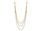 FJC Finejewelers 14 kt Yellow Gold Triple Layer Polished Circles Fancy Necklace 18 Inches x 1 mm