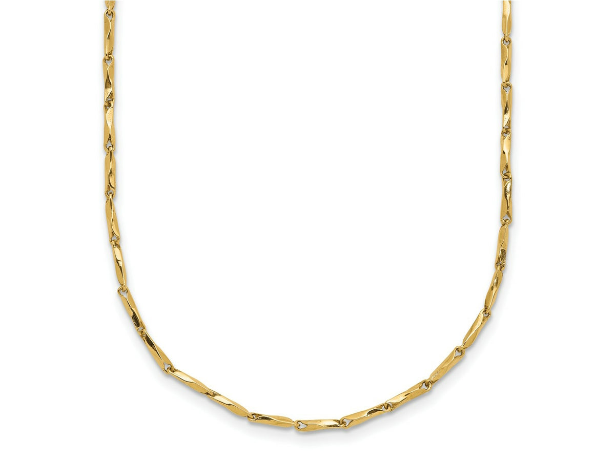 FJC Finejewelers 14 kt Yellow Gold Bright Cut Polished Fancy Link 17in Necklace 17 Inches x 1.14 mm