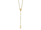 FJC Finejewelers 14 kt Tri Color Gold Bright Cut Ball Tri-color Beaded Rosary 17 inch with 3in ext Necklace