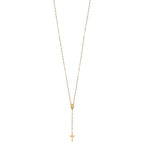 FJC Finejewelers 14 kt Tri Color Gold Tri-color Bead Rosary Necklace 17 Inches with 3 inch ext x 10 mm