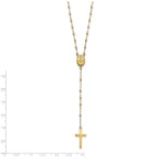 FJC Finejewelers 14 kt Tri Color Gold Tri-color Bead Rosary Necklace 17 Inches with 3 inch ext x 10 mm