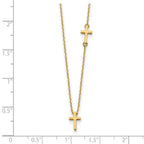 FJC Finejewelers 14 kt Yellow Gold Sideways Cross and Cross Pendant Necklace 18 Inches x 5 mm