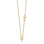 FJC Finejewelers 14 kt Yellow Gold Sideways Cross and Cross Pendant Necklace 18 Inches x 5 mm