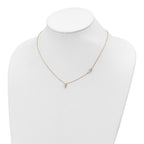 FJC Finejewelers 14 kt Yellow Gold Sideways Cross and Cross Pendant Necklace 18 Inches x 5 mm