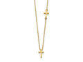 FJC Finejewelers 14 kt Yellow Gold Sideways Cross and Cross Pendant Necklace 18 Inches x 5 mm