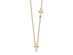 FJC Finejewelers 14 kt Yellow Gold Sideways Cross and Cross Pendant Necklace 18 Inches x 5 mm
