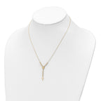 FJC Finejewelers 14 kt Yellow Gold Cable Bright Cut Bead Miraculous Medal and Cross Rosary Necklace 17 In