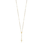 FJC Finejewelers 14 kt Tri Color Gold Tri-color Polished Faceted Beads Rosary Necklace 24 Inches x 11 mm