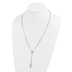 FJC Finejewelers 14 kt Tri Color Gold Tri-color Polished Faceted Beads Rosary Necklace 24 Inches x 11 mm