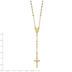 FJC Finejewelers 14 kt Tri Color Gold Tri-color Polished Faceted Beads Rosary Necklace 24 Inches x 11 mm