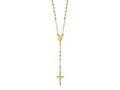 FJC Finejewelers 14 kt Tri Color Gold Tri-color Polished Faceted Beads Rosary Necklace 24 Inches x 11 mm