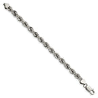 FJC Finejewelers Stainless Steel Polished 7.25in Rope Bracelet 7.25 Inches x 7 mm