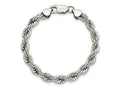 FJC Finejewelers Stainless Steel Polished 7.25in Rope Bracelet 7.25 Inches x 7 mm