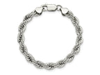 FJC Finejewelers Stainless Steel Polished 7.25in Rope Bracelet 7.25 Inches x 7 mm