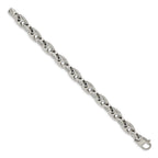 FJC Finejewelers Stainless Steel Link Polished with CZ 9in Bracelet 9 Inches x 9.57 mm