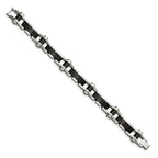 FJC Finejewelers Stainless Steel Link Polished Black IP-plated 8in Bracelet 8 Inches x 14.17 mm