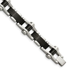 FJC Finejewelers Stainless Steel Link Polished Black IP-plated 8in Bracelet 8 Inches x 14.17 mm