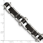 FJC Finejewelers Stainless Steel Link Polished Black IP-plated 8in Bracelet 8 Inches x 14.17 mm