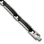 FJC Finejewelers Stainless Steel Link Polished Black IP-plated 8.5in Bracelet 8.5 Inches x 8.65 mm