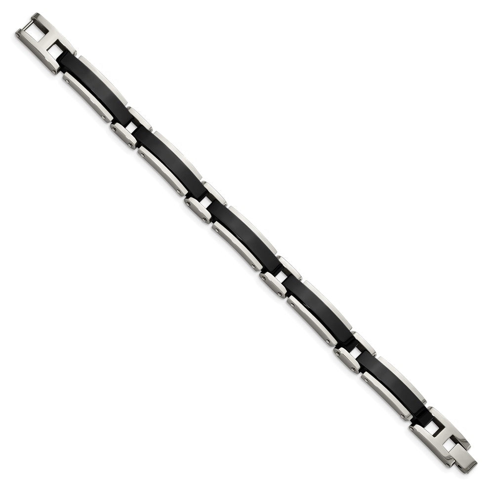 FJC Finejewelers Stainless Steel Link Polished Black IP-plated 8.5in Bracelet 8.5 Inches x 8.65 mm
