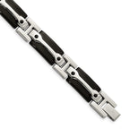 FJC Finejewelers Stainless Steel Link Polished Black IP-plated Bracelet 9 Inches x 10.98 mm