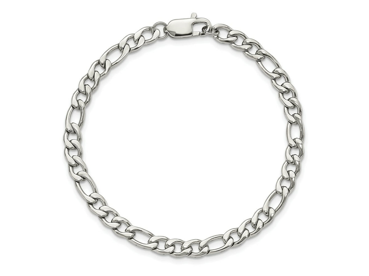 FJC Finejewelers Stainless Steel Polished Figaro Bracelet 9 Inches x 5.86 mm