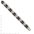 FJC Finejewelers Stainless Steel Link Black IP-plated with Carbon Fiber Inlay Bracelet 8.5 Inches x 12.07 mm