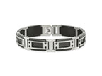 FJC Finejewelers Stainless Steel Link Black IP-plated with Carbon Fiber Inlay Bracelet 8.5 Inches x 12.07 mm