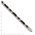 FJC Finejewelers Stainless Steel Link Blk IP-plated with Solid Black Carbon Fiber Bracelet 8.25 Inches x 9.27 mm