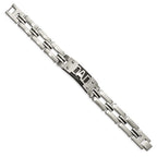 FJC Finejewelers Stainless Steel Link 9in Brushed and Black IP-plated DAD Bracelet 9 Inches x 16.29 mm