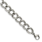 FJC Finejewelers Stainless Steel Curb Polished and Textured Link Bracelet 8 Inches x 11.44 mm